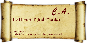 Czitron Ajnácska névjegykártya